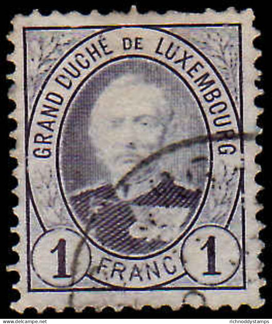 Luxembourg 1891-93 1fr Perf 12&#189; Fine Used - 1891 Adolphe De Face