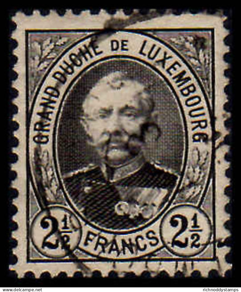 Luxembourg 1891-93 2&#189;fr Fine Used - 1891 Adolphe Voorzijde