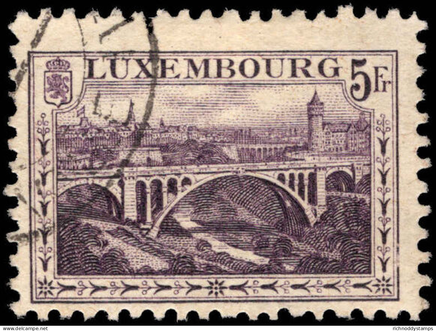 Luxembourg 1921-34 5f Deep Violet Perf 11&#189; Fine Used. - Oblitérés