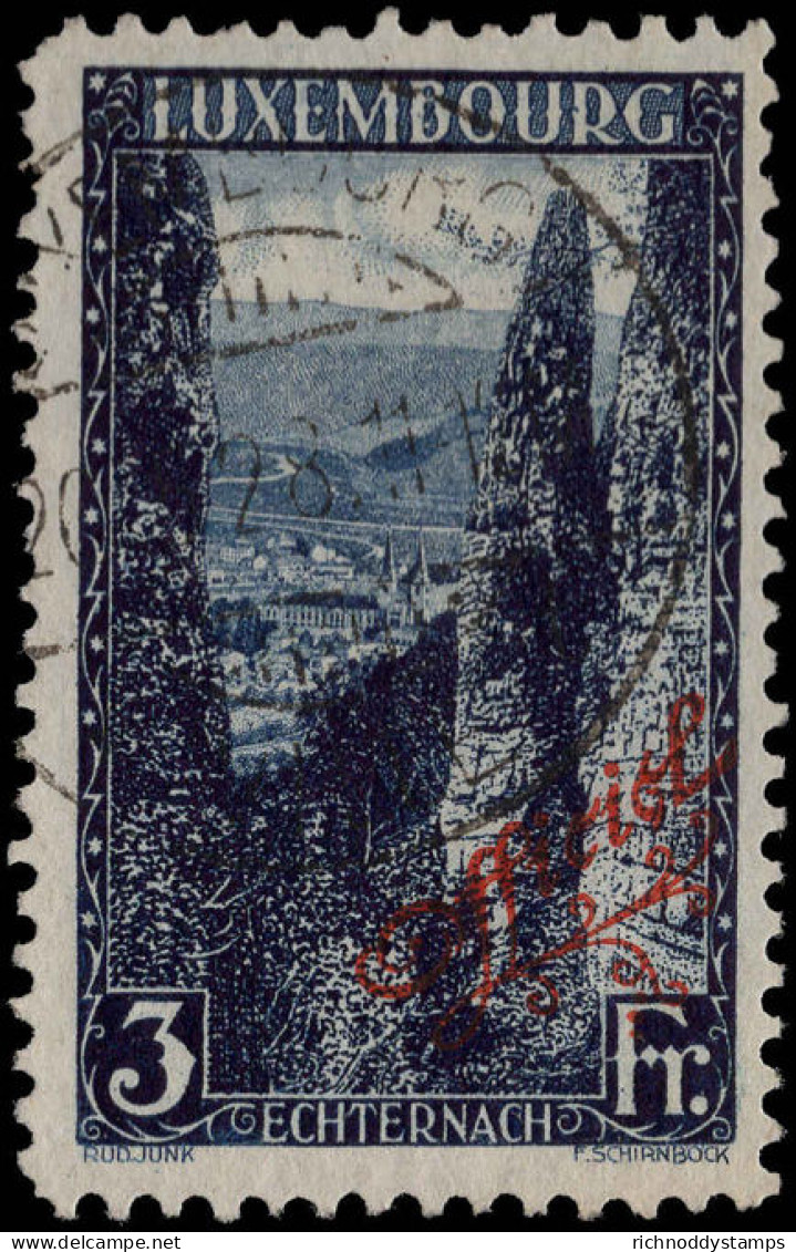 Luxembourg 1922-34 3f Official Perf 11&#189; Red Overprint Fine Used. - Service