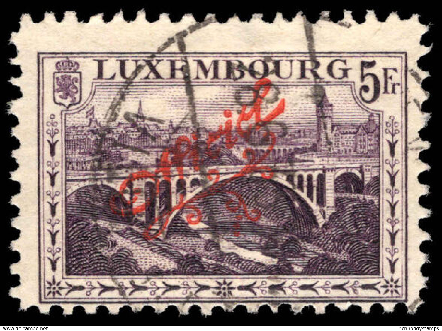 Luxembourg 1922-34 5f Deep Violet Official Perf 11 Fine Used. - Oblitérés