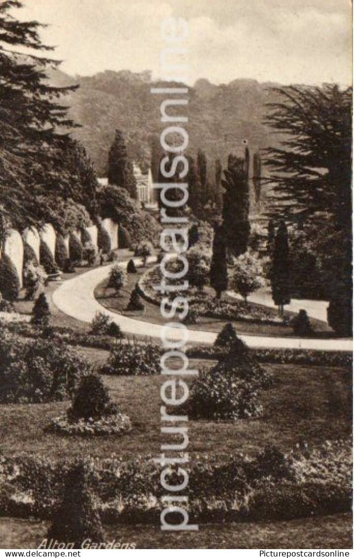 ALTON GARDENS OLD B/W POSTCARD STAFFORDSHIRE ALTON TOWERS - Altri & Non Classificati