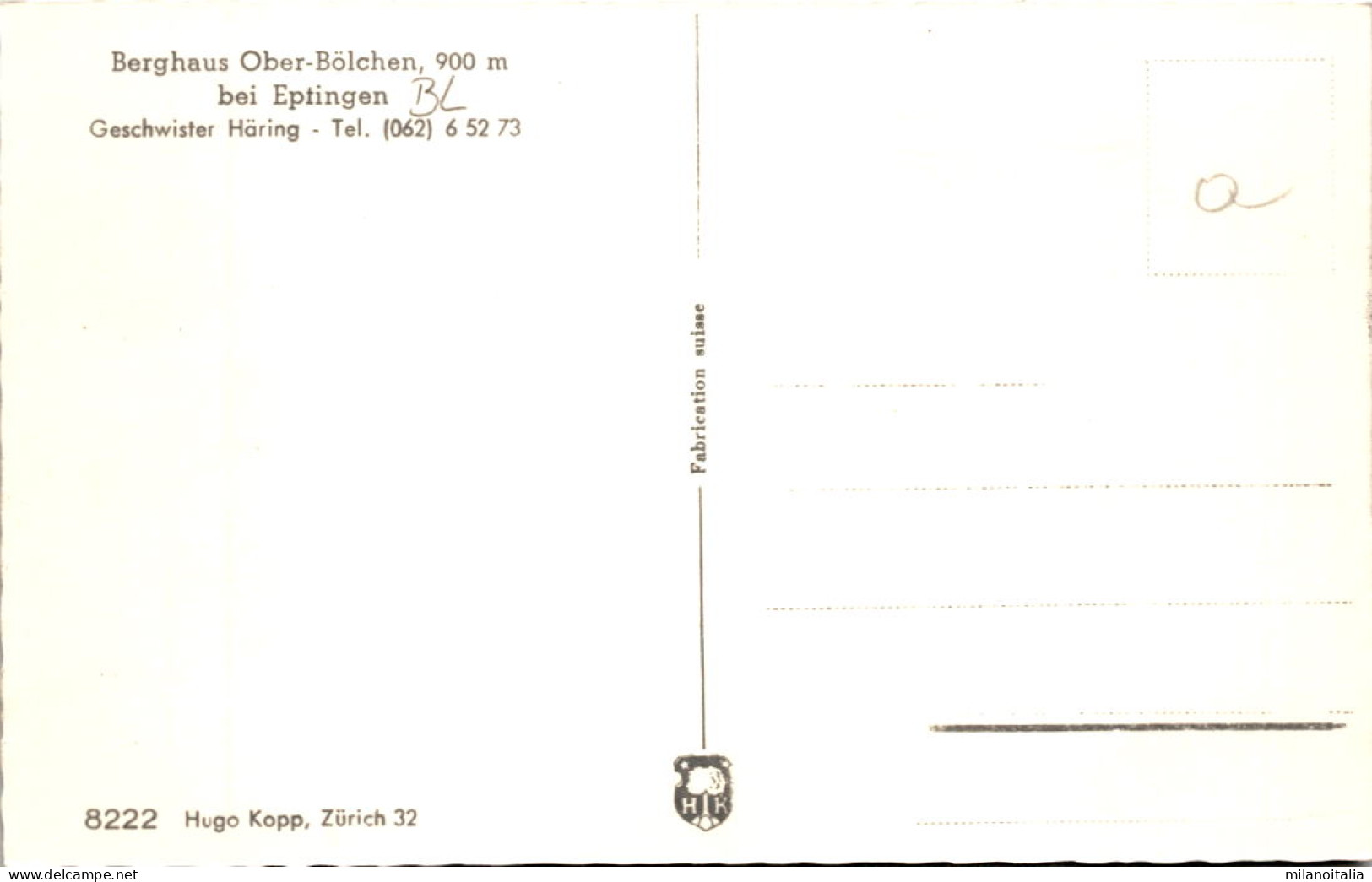 Berghaus Ober-Bölchen Bei Eptingen (8222) (a) - Eptingen