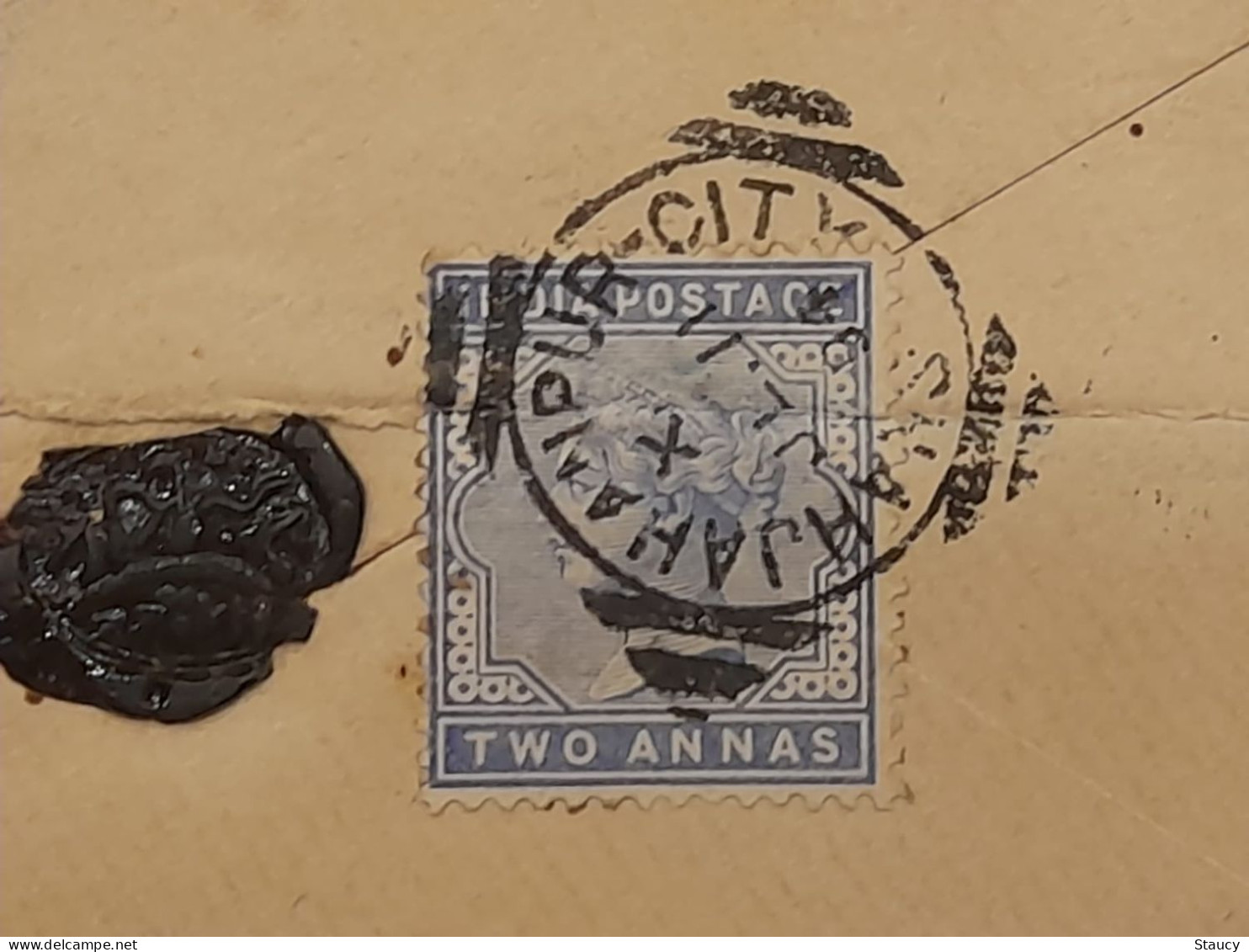 BRITISH INDIA 1894 QV 2a FRANKING On 1/2a QV Stationery COVER, NICE CANC ON FRONT & BACK, RARE As Per Scan - Jaipur