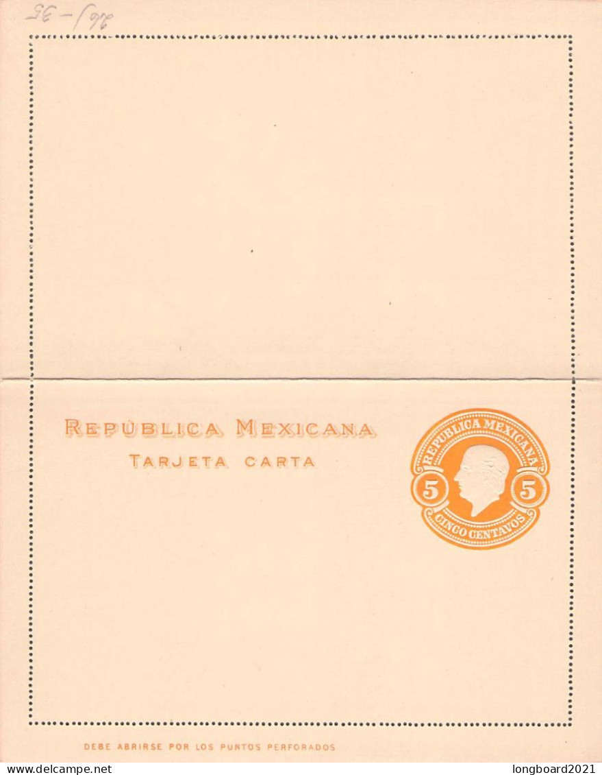 MEXICO - TARJETA CARTA 5c 1910 Unc / *229 - México