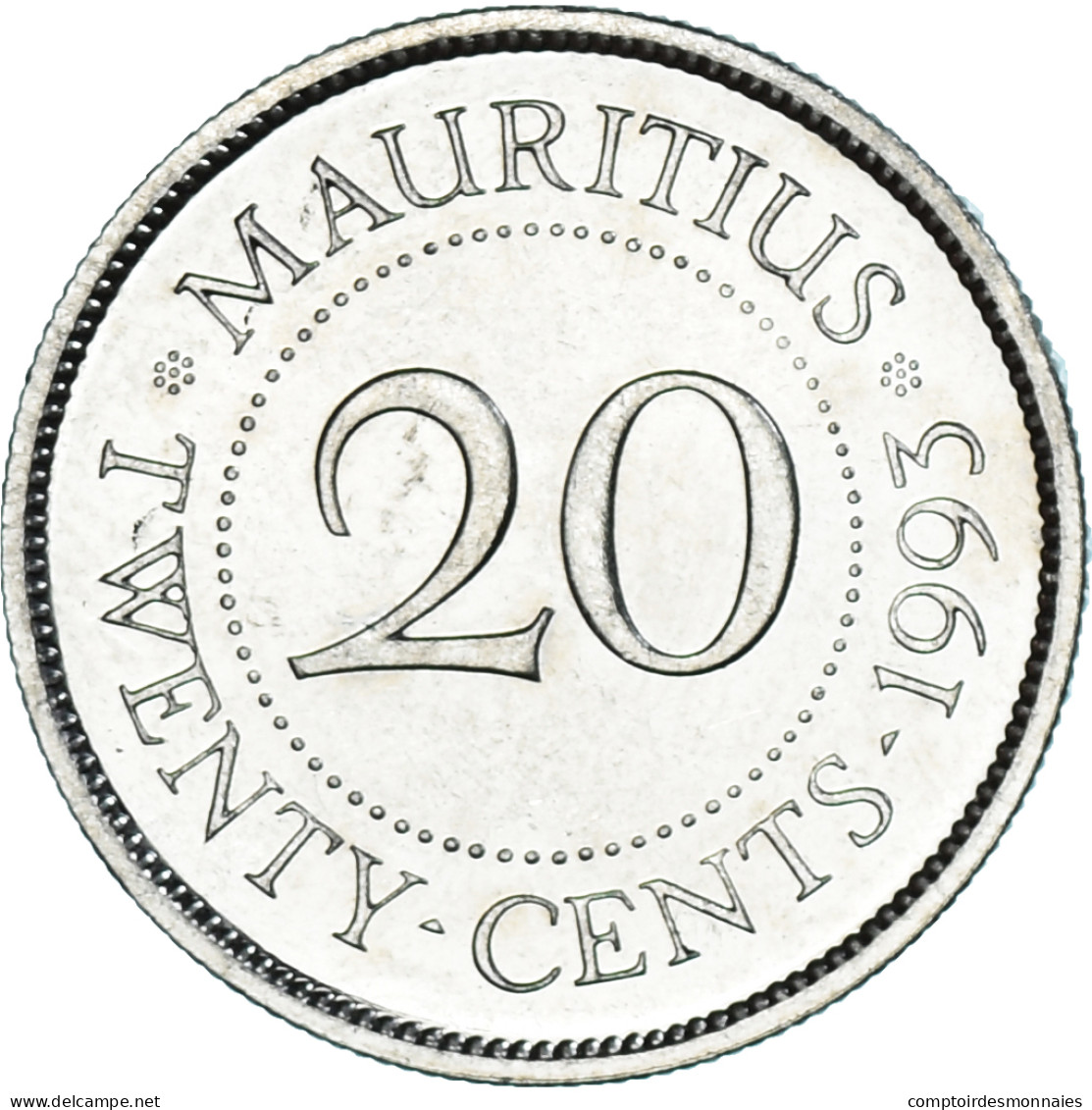 Monnaie, Maurice, 20 Cents, 1993 - Maurice