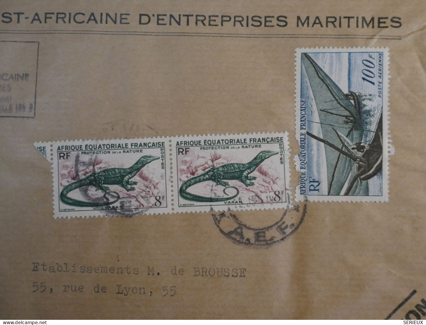 BU12  AEF GUINEE BELLE LETTRE ENTREP. MARITIMES  1957    A PARIS FRANCE  + AFF. INTERESSANT+++ - Lettres & Documents