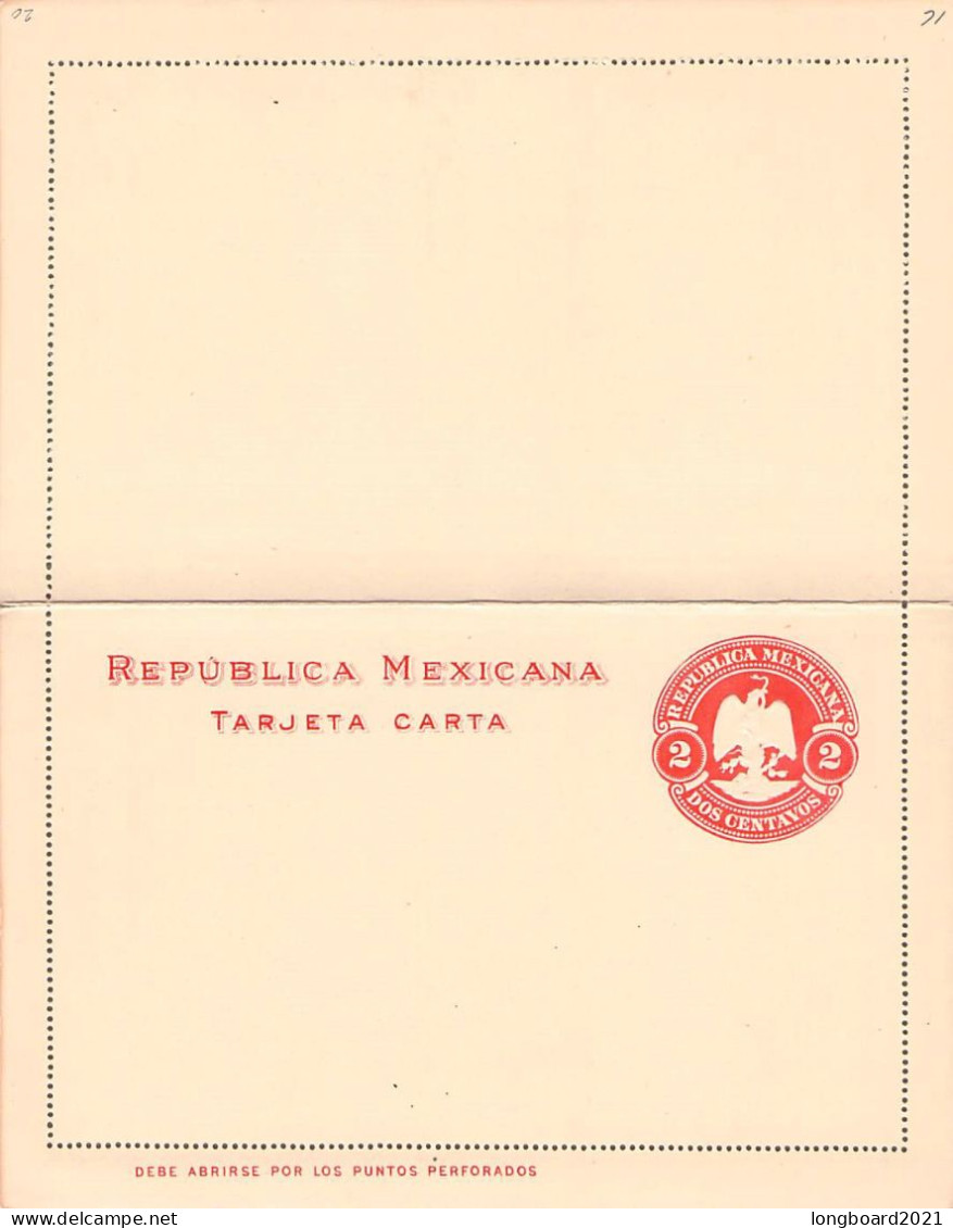 MEXICO - TARJETA CARTA 2c 1899 Unc / *235 - Mexico