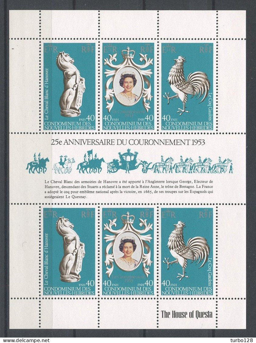 Nlle HEBRIDES 1978 Bloc N° 1 ** (535/540) Neuf MNH Superbe C 45 €  Oiseau Bird Coq Gallique Chevaux Reine Elizabeth - Blocks & Kleinbögen