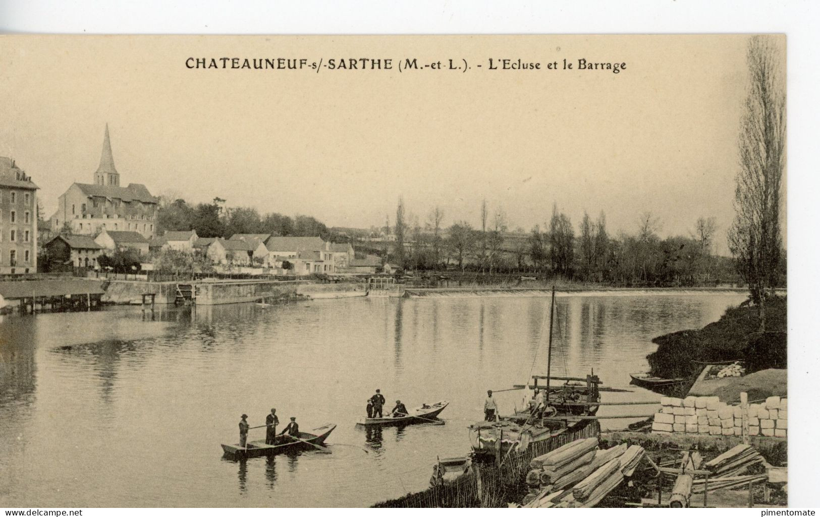 CHATEAUNEUF SUR SARTHE L'ECLUSE ET LE BARRAGE - Chateauneuf Sur Sarthe