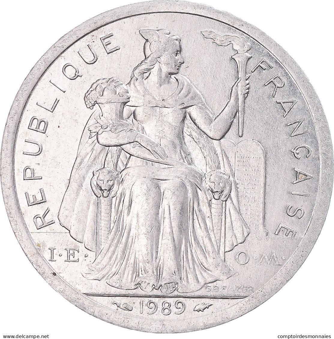 Monnaie, Nouvelle-Calédonie, 2 Francs, 1989 - Nieuw-Caledonië