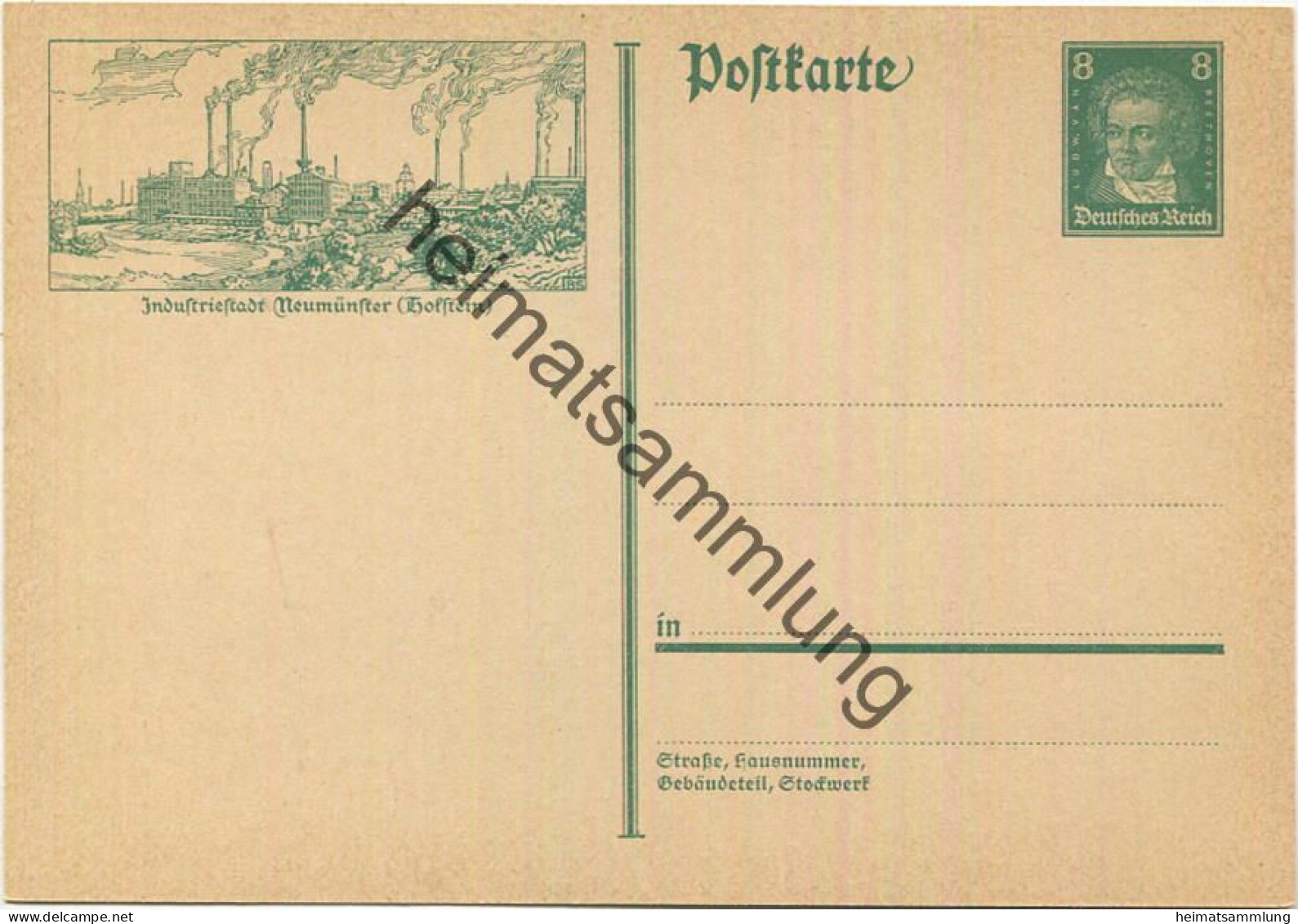 Neumünster - Holstein - Bildpostkarte 1927 - Ganzsache - Neumuenster