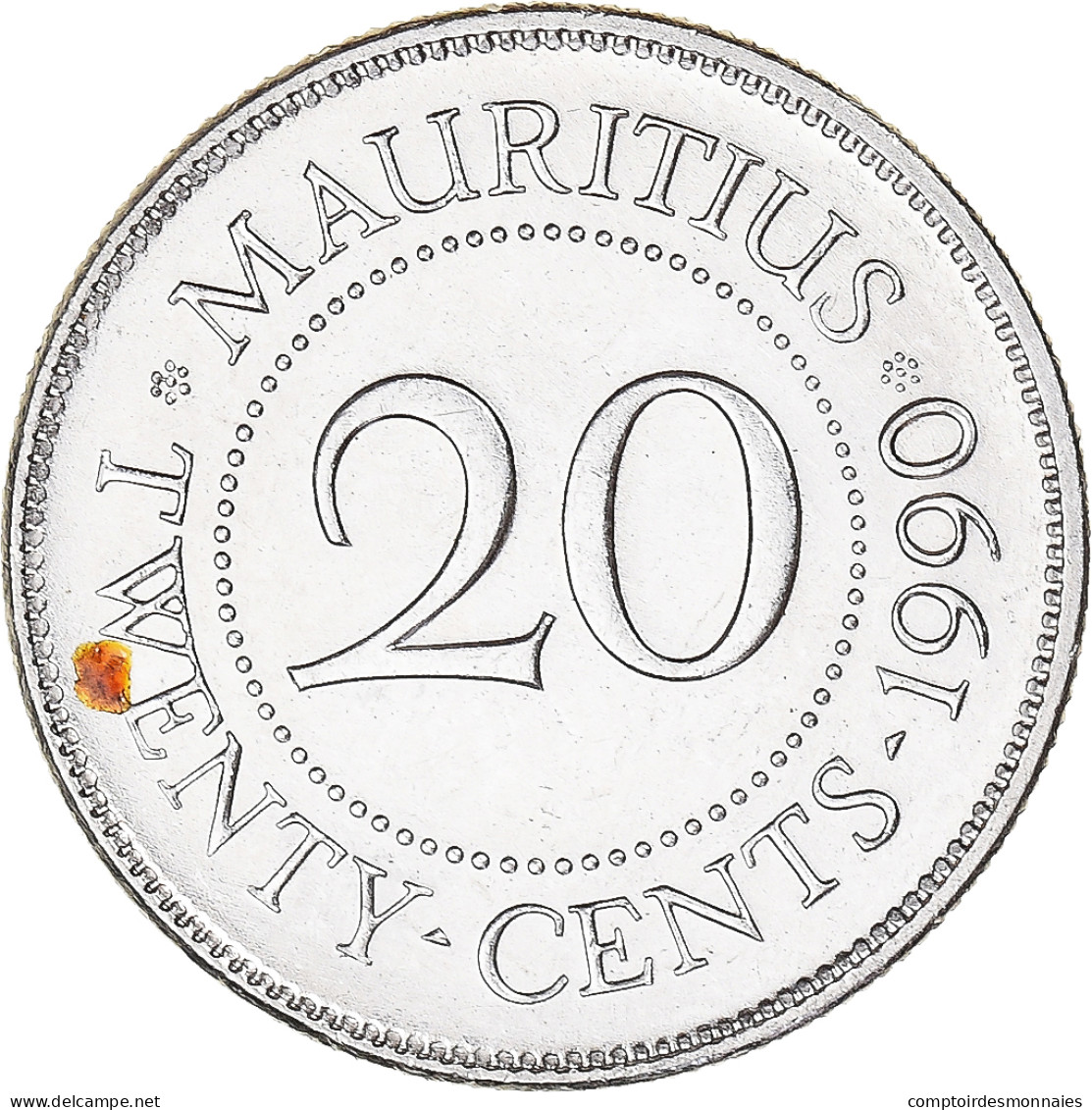 Monnaie, Maurice, 20 Cents, 1990 - Maurice