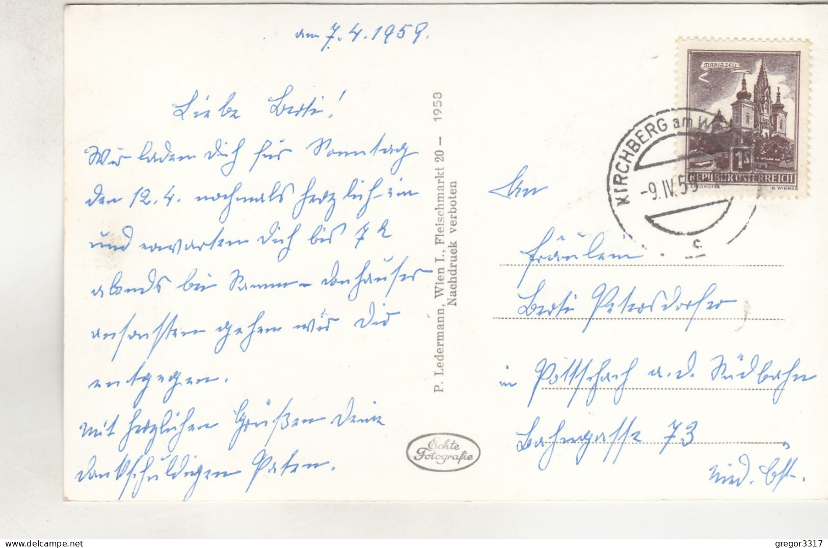D464) KIRCHBERG Am WECHSEL - NÖ - 1959 - Wechsel