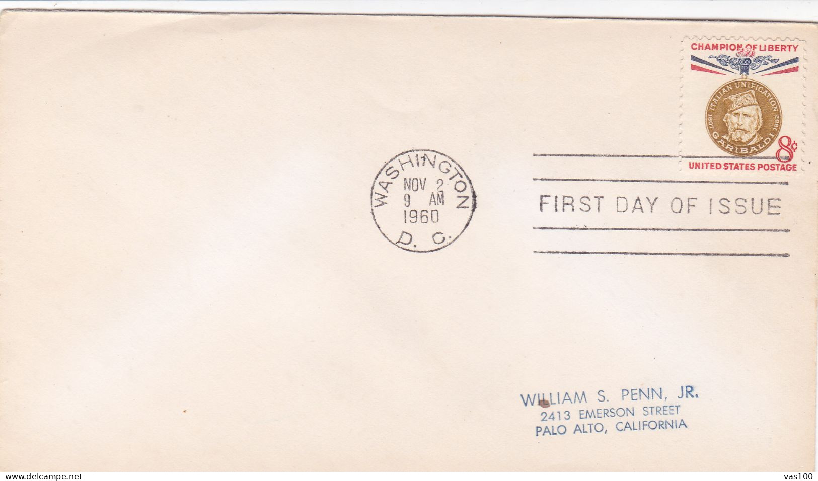 USA 1960, FDC COVER  CHAMPION OF LIBERTY. - 1951-1960