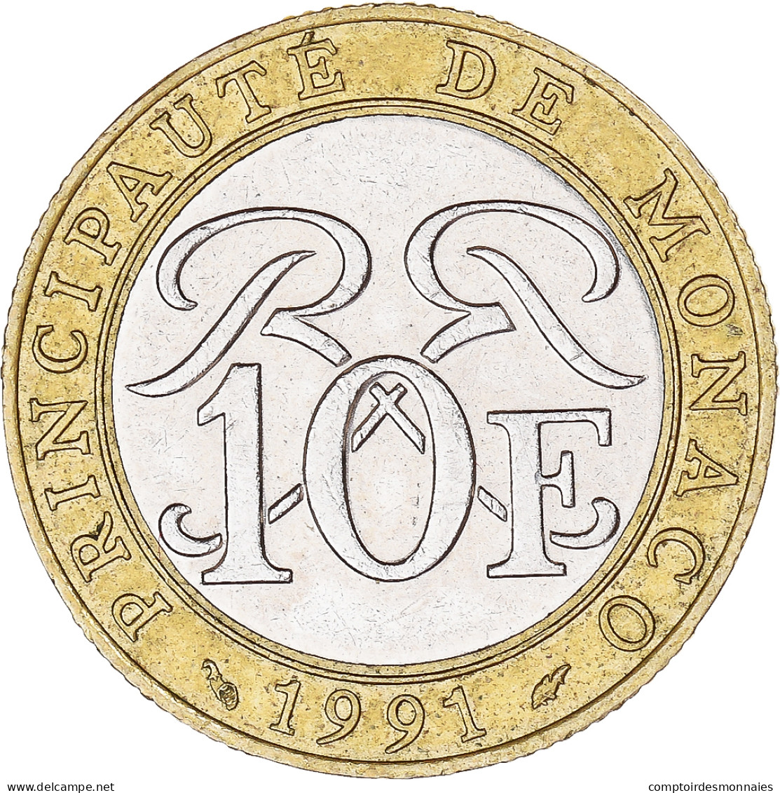 Monnaie, Monaco, 10 Francs, 1991 - 1960-2001 Nouveaux Francs