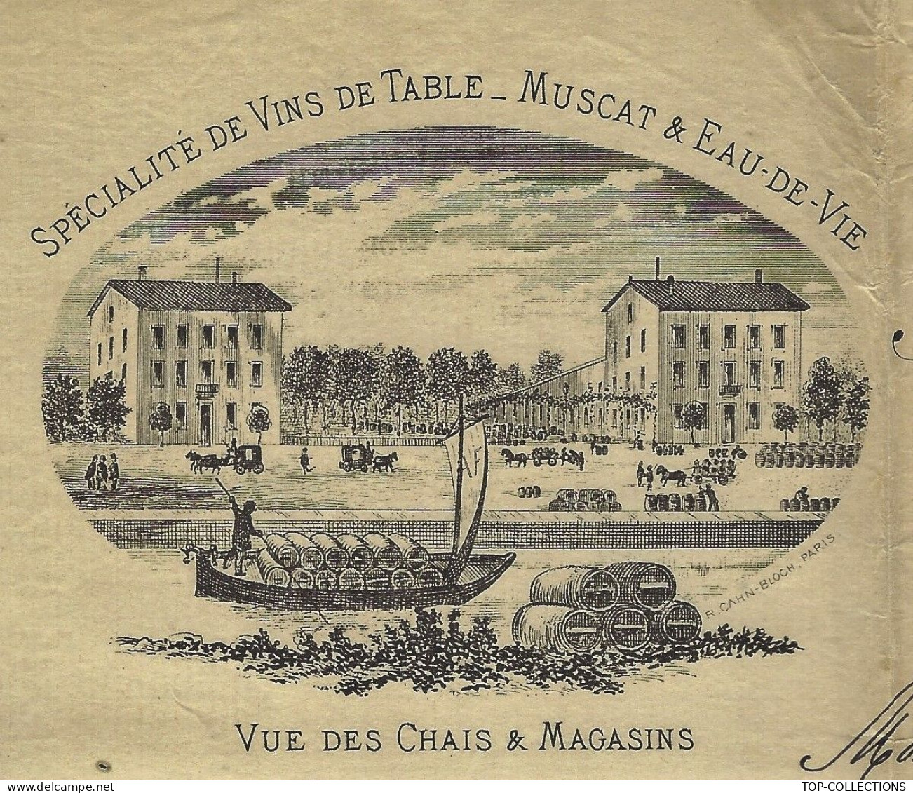 1882  V.COTATION Delcampe NAVIGATION FLUVIALE TRANSPORT VIN  NEGOCE COMMERCE  ENTETE Arnaud Narbonne Vins  Eaux De Vie - 1800 – 1899