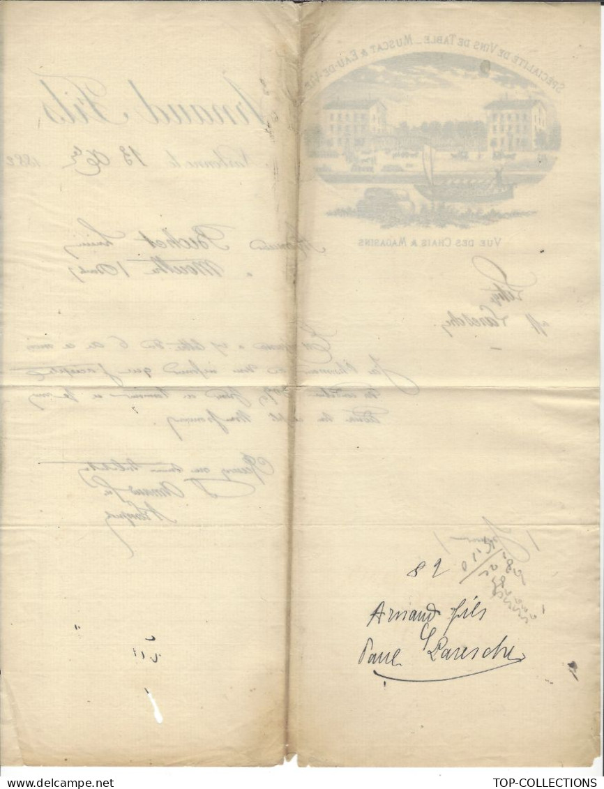 1882  V.COTATION Delcampe NAVIGATION FLUVIALE TRANSPORT VIN  NEGOCE COMMERCE  ENTETE Arnaud Narbonne Vins  Eaux De Vie - 1800 – 1899