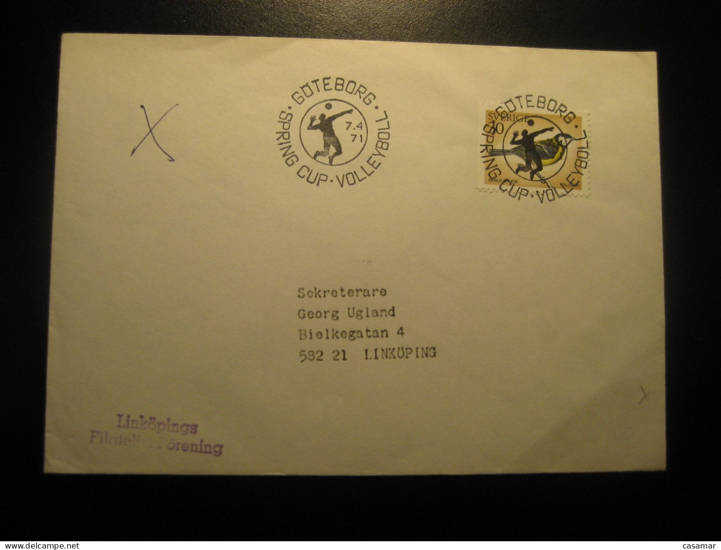 GOTEBORG 1971 To Linkoping Spring Cup Volleyball Volley Cancel Cover SWEDEN - Volley-Ball