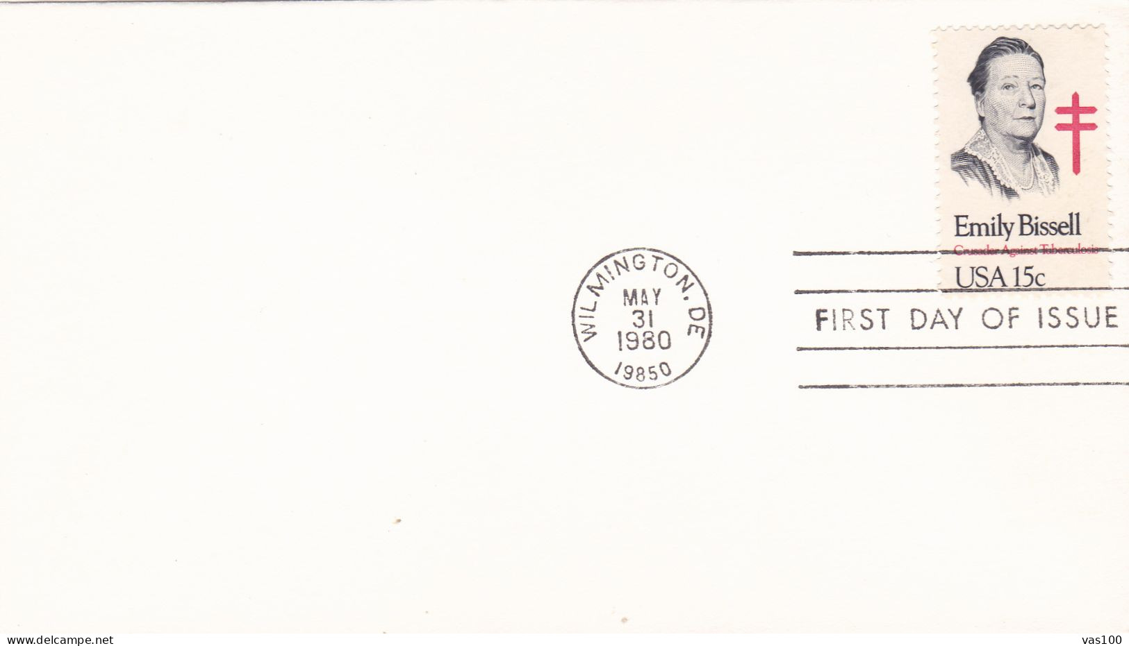 USA 1980, FDC COVER  EMILY BISSELL. - 1971-1980