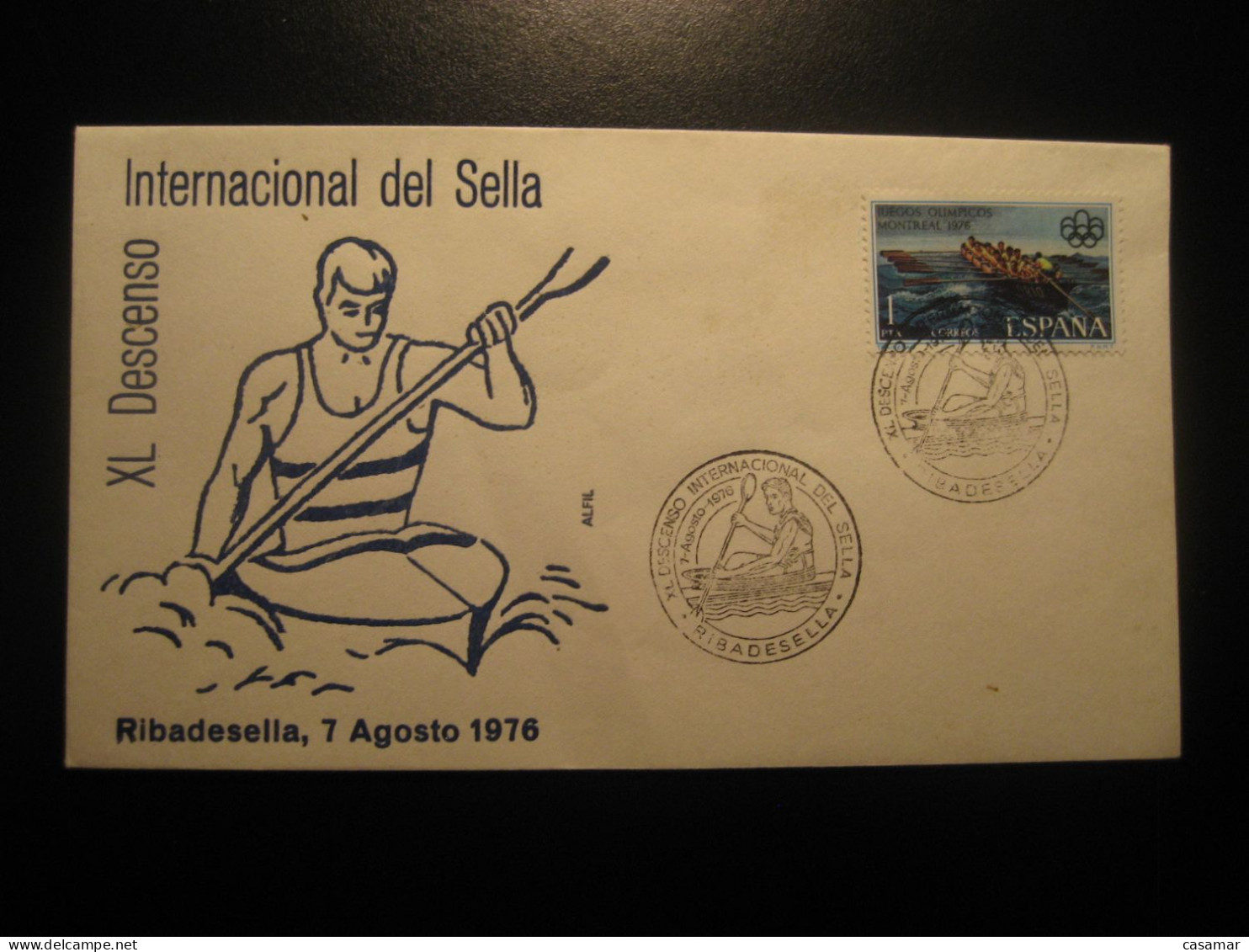 RIBADESELLA Asturias 1976 Descenso Int Sella Canoe Canoeing Rowing Piraguas Pirogues Remo Cancel Cover SPAIN - Canoë