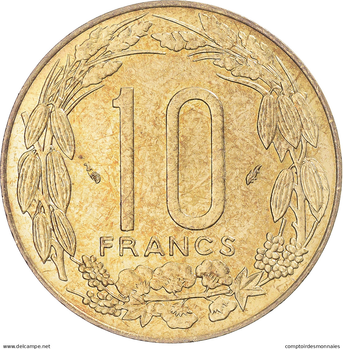 Monnaie, États De L'Afrique Centrale, 10 Francs, 1985 - República Centroafricana