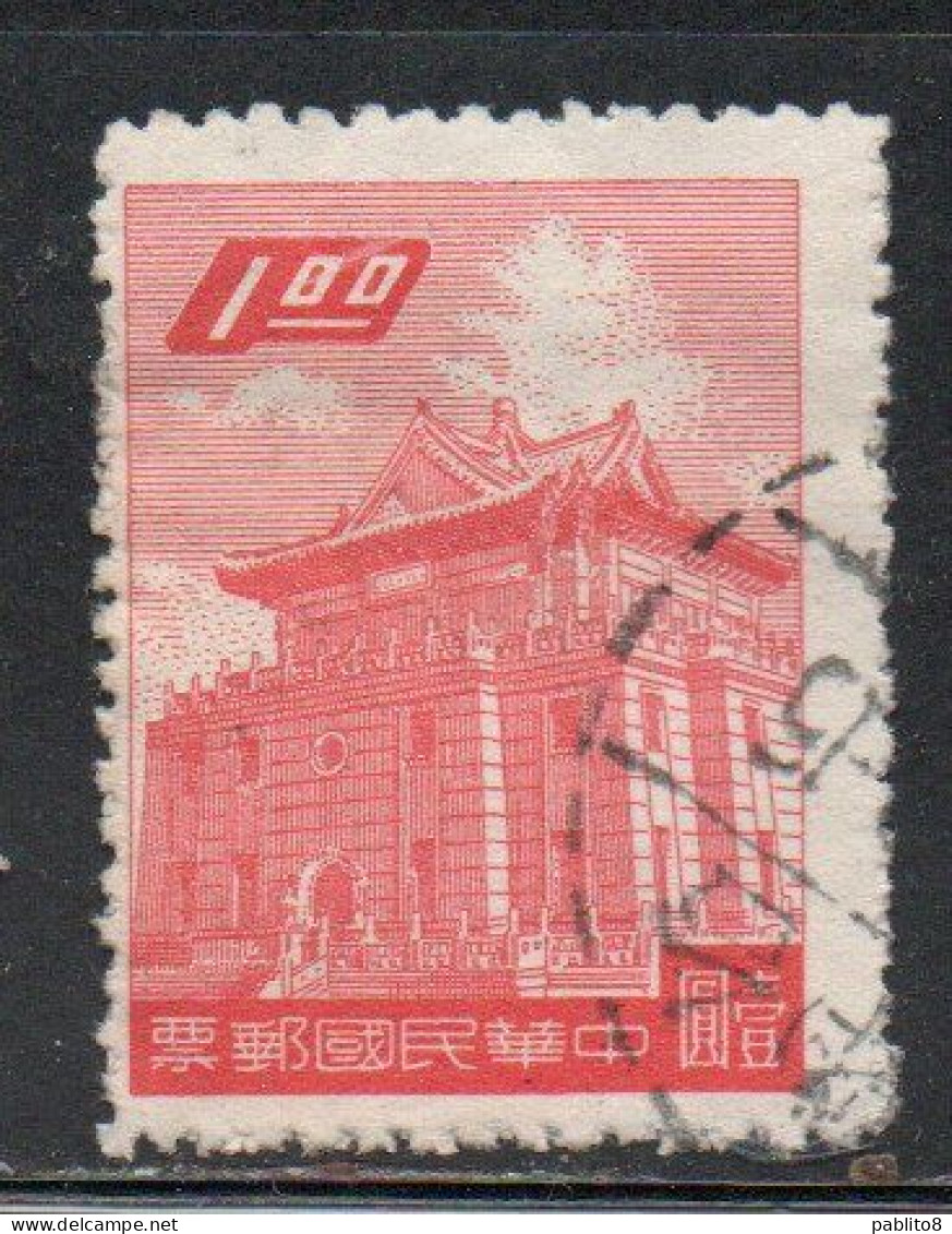 CHINA REPUBLIC REPUBBLICA DI CINA TAIWAN FORMOSA 1959 1960 CHU KWANG TOWER QUEMOY 1$ USED USATO OBLITERE' - Gebraucht