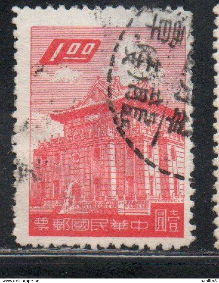 CHINA REPUBLIC REPUBBLICA DI CINA TAIWAN FORMOSA 1959 1960 CHU KWANG TOWER QUEMOY 1$ USED USATO OBLITERE' - Usati