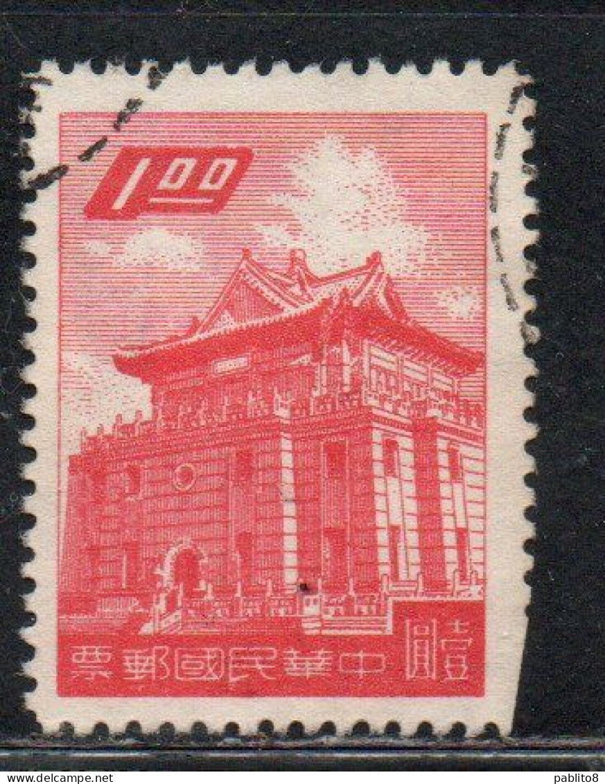 CHINA REPUBLIC REPUBBLICA DI CINA TAIWAN FORMOSA 1959 1960 CHU KWANG TOWER QUEMOY 1$ USED USATO OBLITERE' - Gebraucht