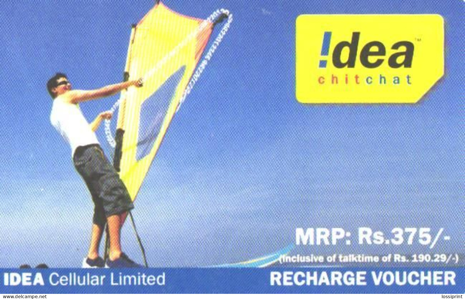 India:Used Phonecard, IDEA Cellular Limited, 375 Rs., Surfer - Inde