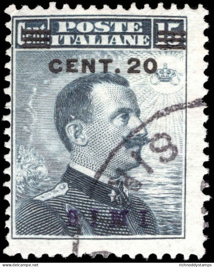 Simi 1912-21 20c On 15c Fine Used. - Egeo (Simi)