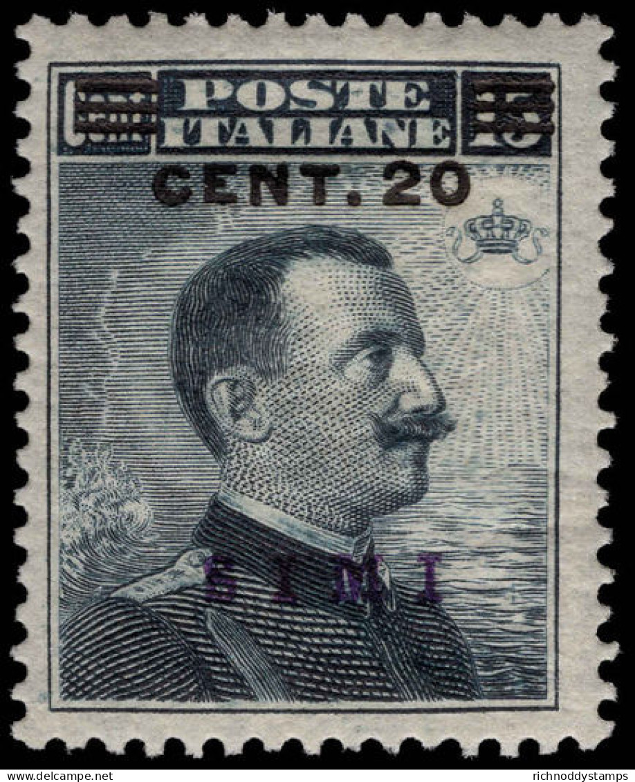 Simi 1912-21 20c On 15c Lightly Mounted Mint. - Egeo (Simi)