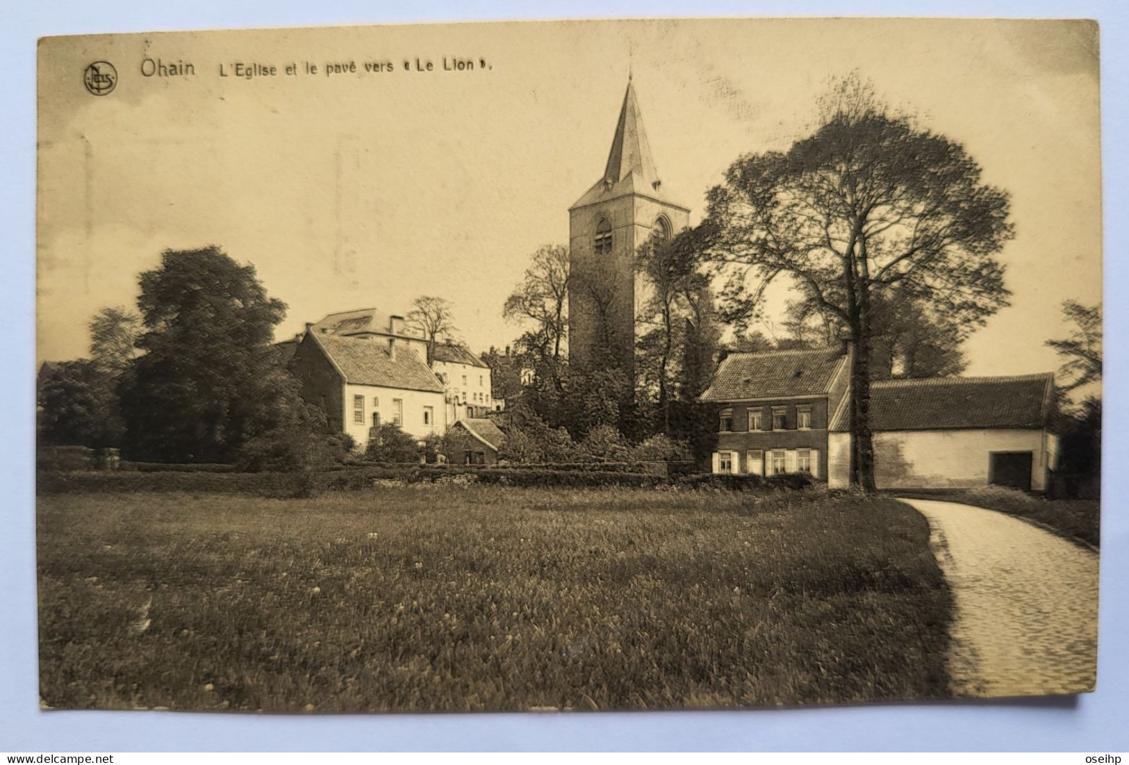 CPA Belgique - OHAIN L'Eglise Et Le Pavé Vers Le Lion - Lasne