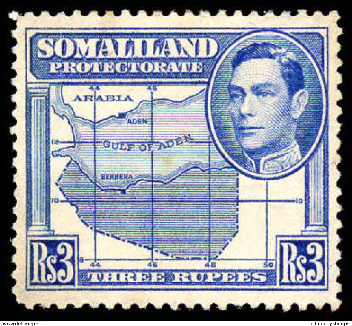 Somaliland 1938 3r Bright Blue Fine Used. - Somaliland (Protectorate ...-1959)