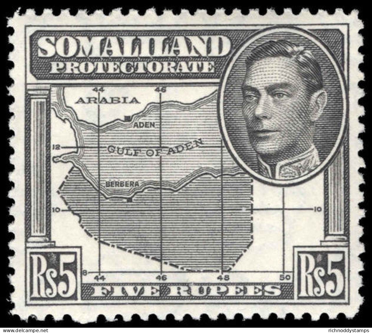 Somaliland 1938 5r Black Unmounted Mint. - Somaliland (Protettorato ...-1959)