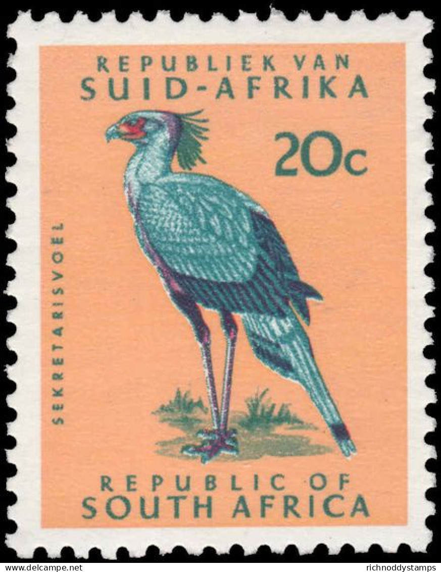 South Africa 1972-74 20c Secretary Bird Unmounted Mint. - Neufs
