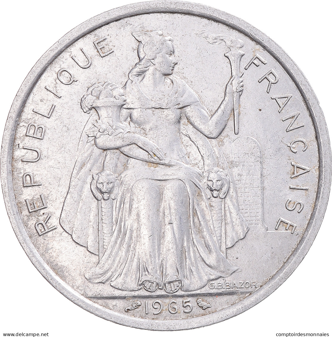 Monnaie, Polynésie Française, 5 Francs, 1965 - Frans-Polynesië