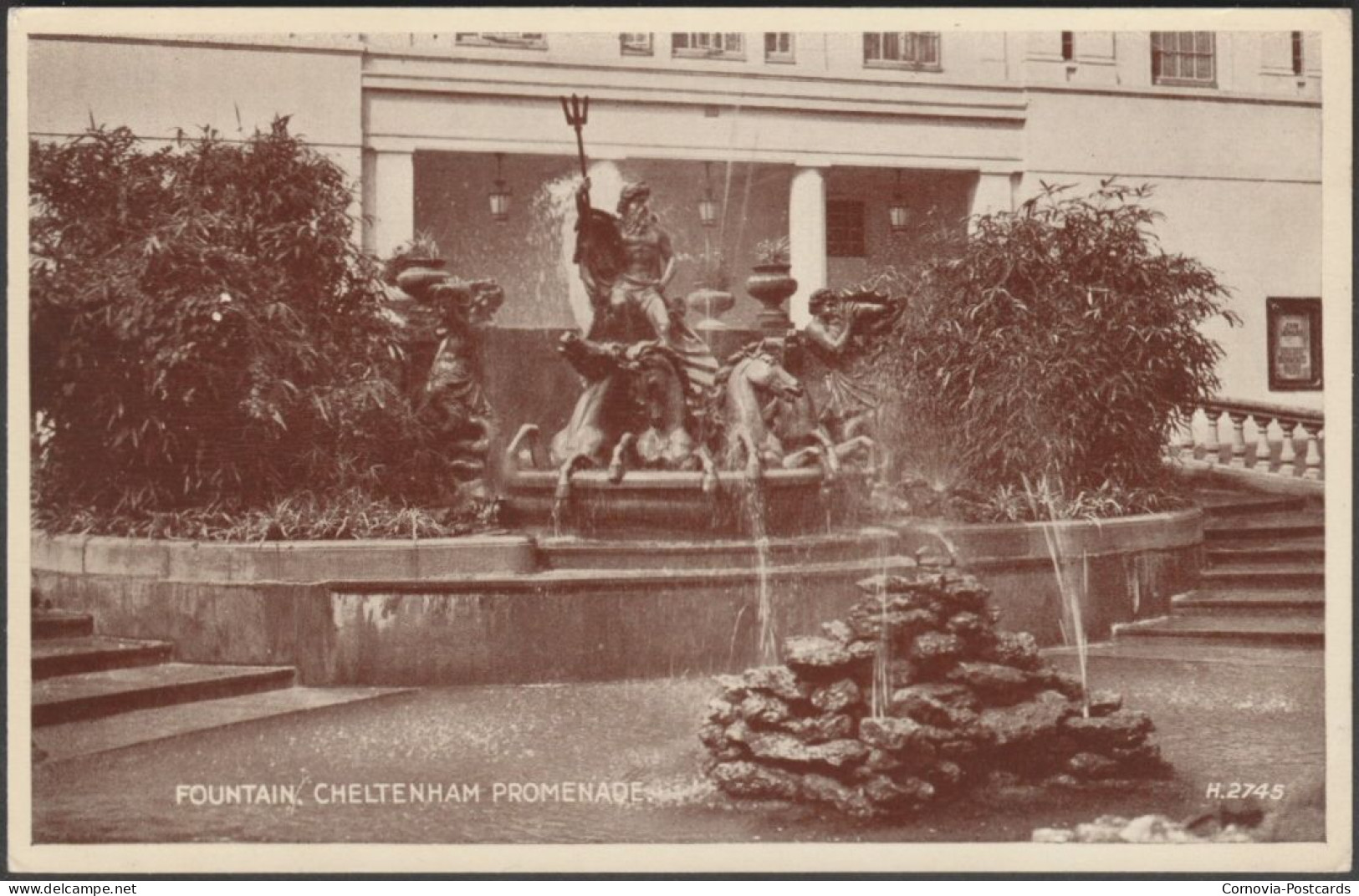 Fountain, Cheltenham Promenade, Gloucestershire, C.1940 - Valentine's Postcard - Cheltenham