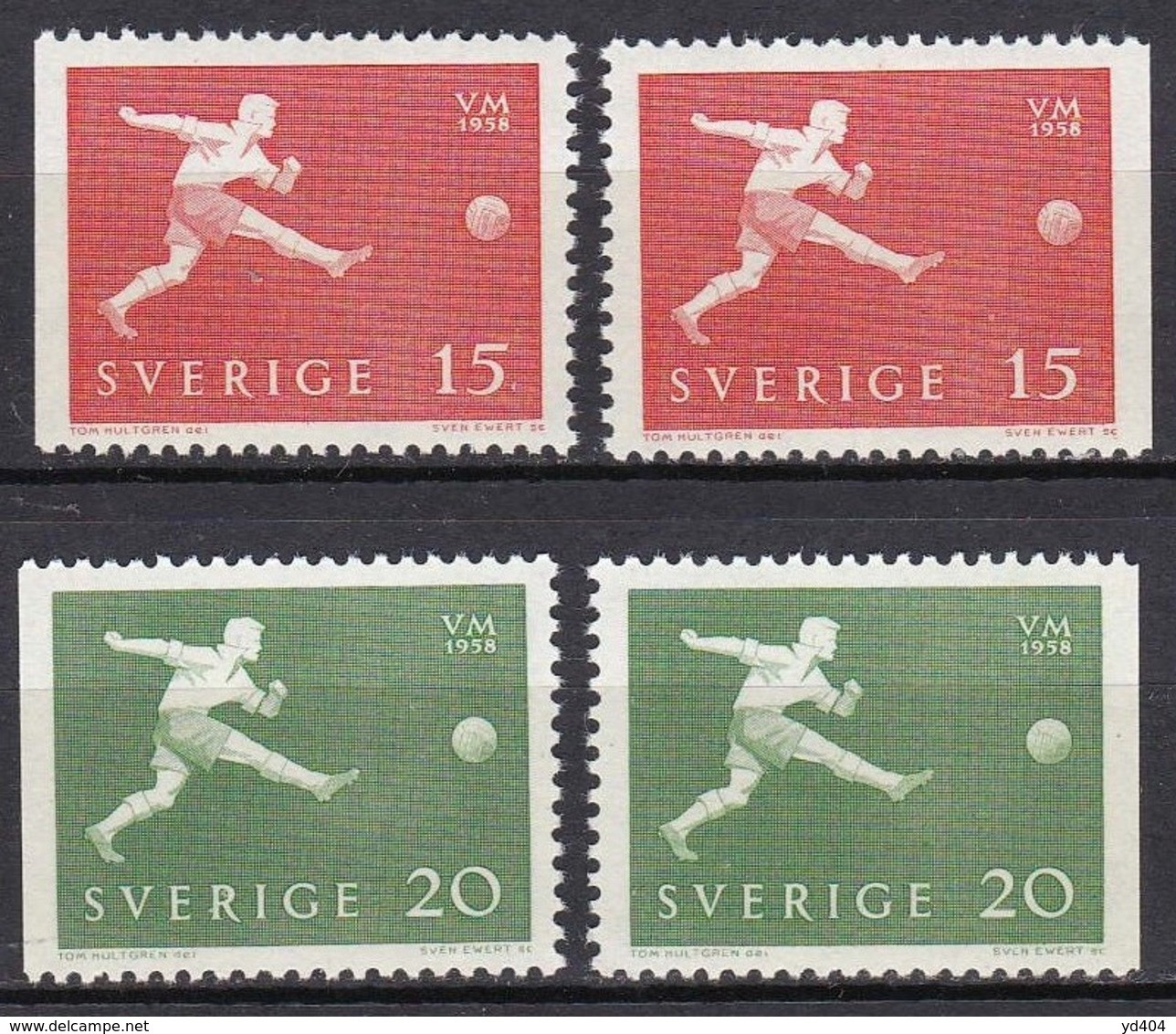 SE433 – SUEDE – SWEDEN – 1958 – WORLD FOOTBALL CUP - Y&T # 429/430 MNH - Ongebruikt