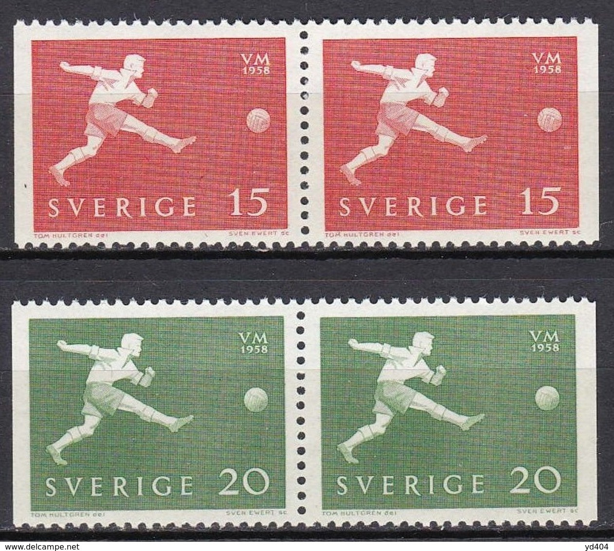 SE433 – SUEDE – SWEDEN – 1958 – WORLD FOOTBALL CUP - Y&T # 429/430 MNH - Neufs