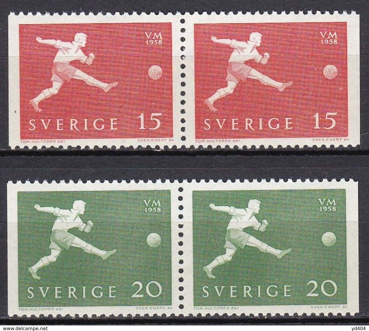 SE433 – SUEDE – SWEDEN – 1958 – WORLD FOOTBALL CUP - Y&T # 429/430 MNH - Ongebruikt