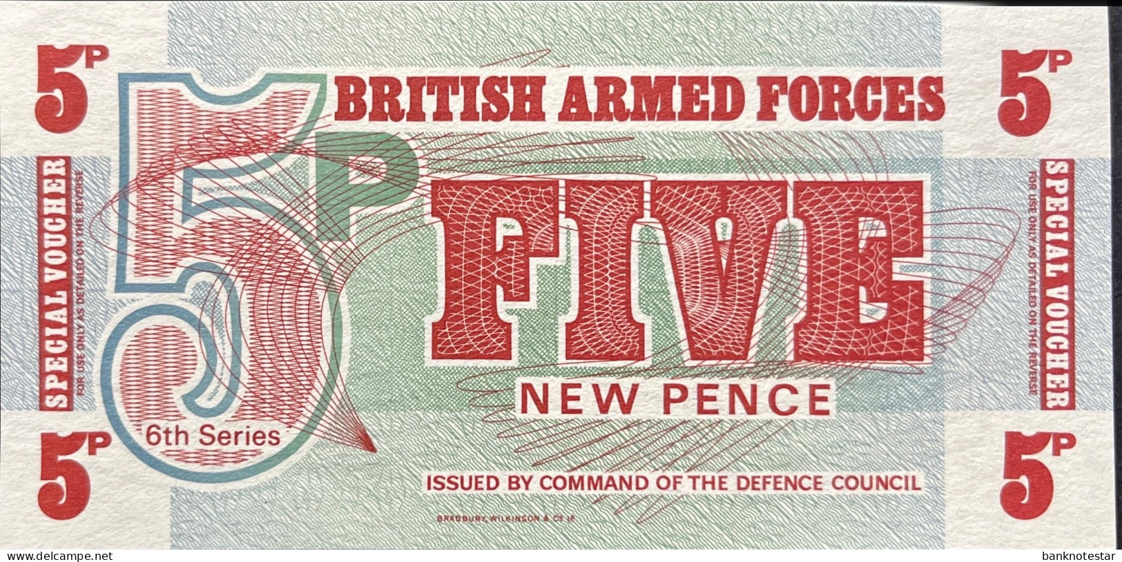 Great Britain 5 New Pence, P-M44 (1972) - UNC - Fuerzas Armadas Británicas & Recibos Especiales