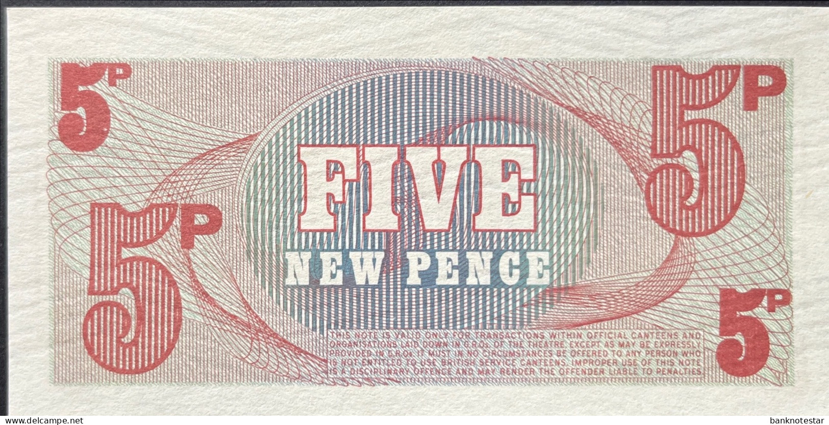 Great Britain 5 New Pence, P-M44 (1972) - UNC - British Armed Forces & Special Vouchers