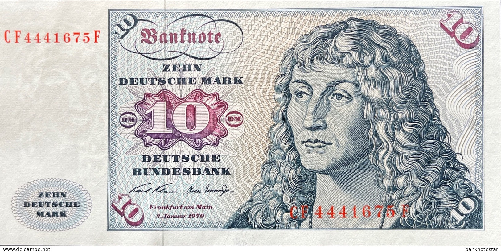 Germany 10 Mark, P-31a (02.01.1970) - About Uncirculated - 10 Deutsche Mark