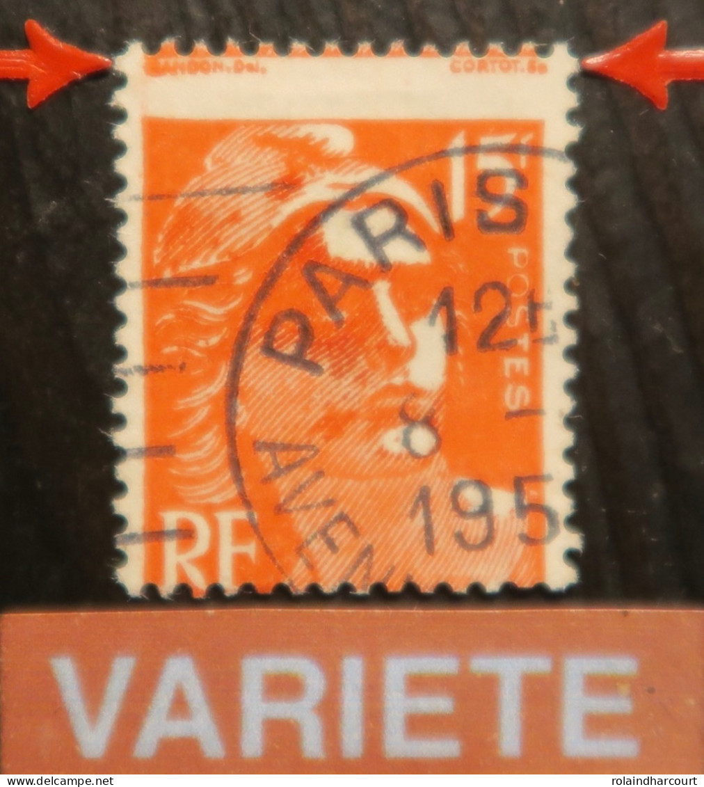 R712/37 - 1948 - TYPE MARIANNE DE GANDON - N°813 (I) Oblitéré - VARIETE >>> Piquage Très Décalé - Used Stamps