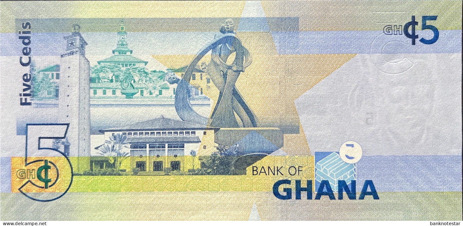 Ghana 5 Cedis, P-38f (2015) - UNC - Ghana