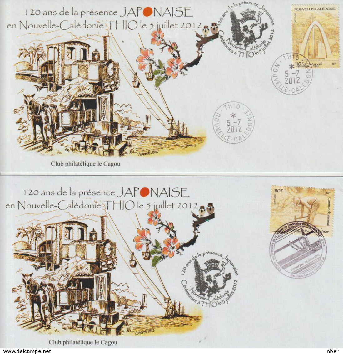 15792  120 Ans De La Présence JAPONAISE En NOUVELLE CALÉDONIE - THIO Le 5/7/2012 - 2 Enveloppes - Storia Postale