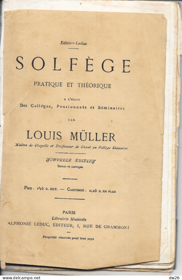 Partitions - Fascicule 108 Pages 1874: Solfège Pratique Et Théorique Par Louis Muller - Edition Alphonse Leduc - Scores & Partitions