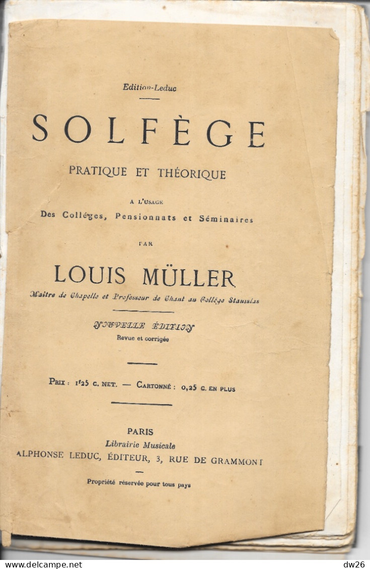 Partitions - Fascicule 108 Pages 1874: Solfège Pratique Et Théorique Par Louis Muller - Edition Alphonse Leduc - Partitions Musicales Anciennes