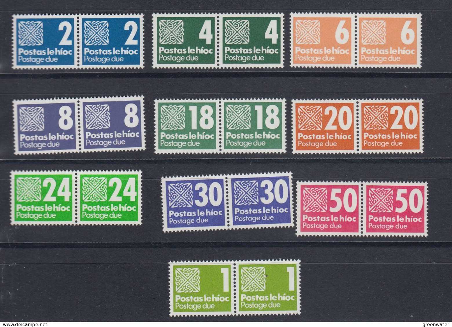 Ireland 1980 + 1985 Postage Due 10v (pair)** Mnh (58887) - Postage Due